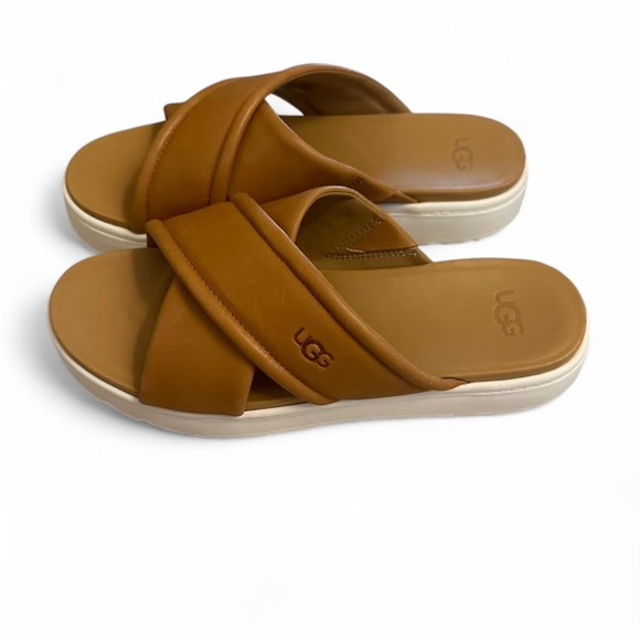UGG Women's Tan Slide Sandals - Picture 2 of 4